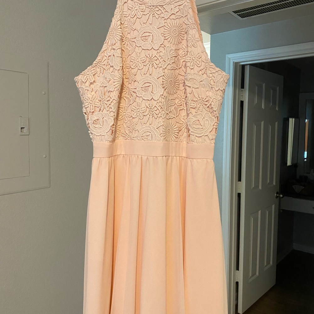Lulu's Light Pink Lace Dress